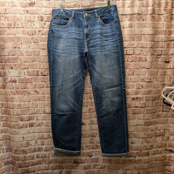 Jennifer Lopez Boyfriend Classic Blue Denim Jeans Size 6L - Picture 1 of 15